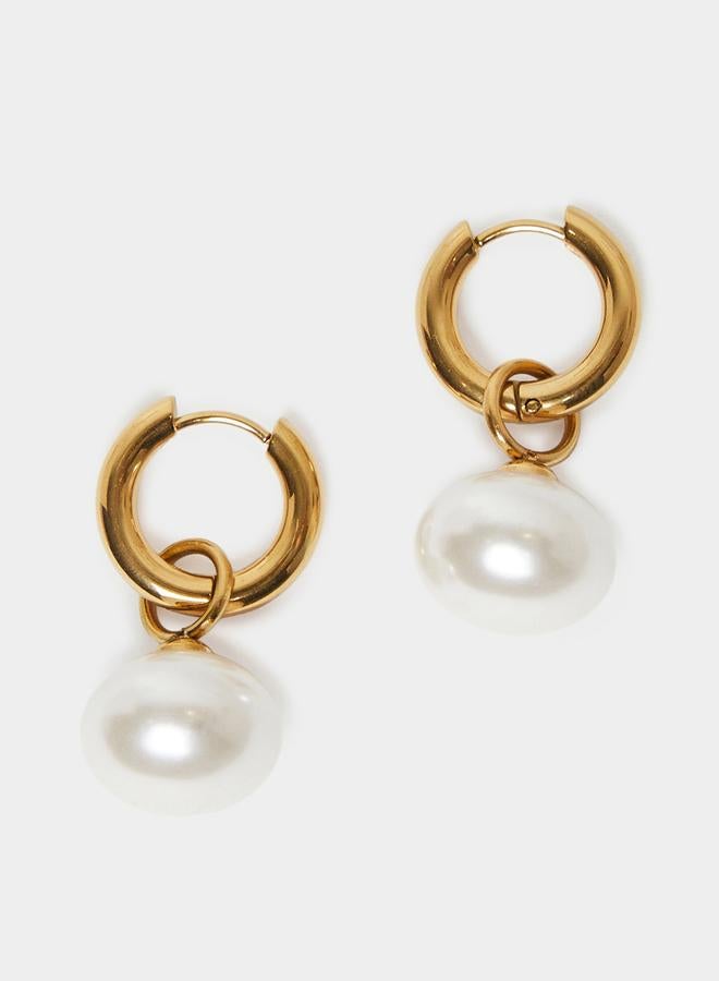 ستايلي أقراط حلقات متدلية باللؤلؤ - Image 3